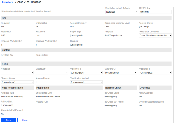 OneStream Account Reconciliations inventory grid listing accounts with reconciliation state and approval status.
